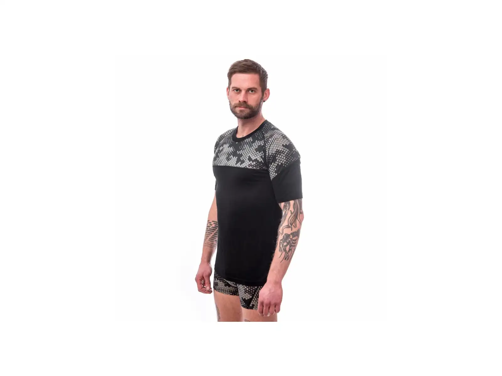 Sensor Merino Impress pánske triko krátký rukáv čená/Honeycomb