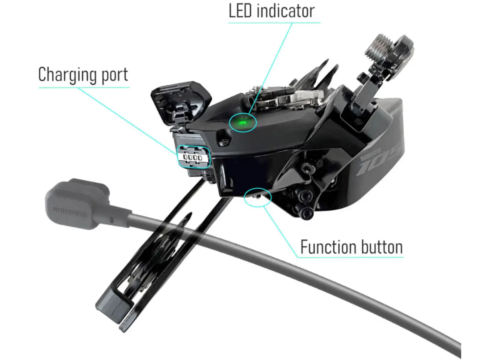 Shimano 105 RD-R7150 Di2 12 sp. cestná prehadzovačka