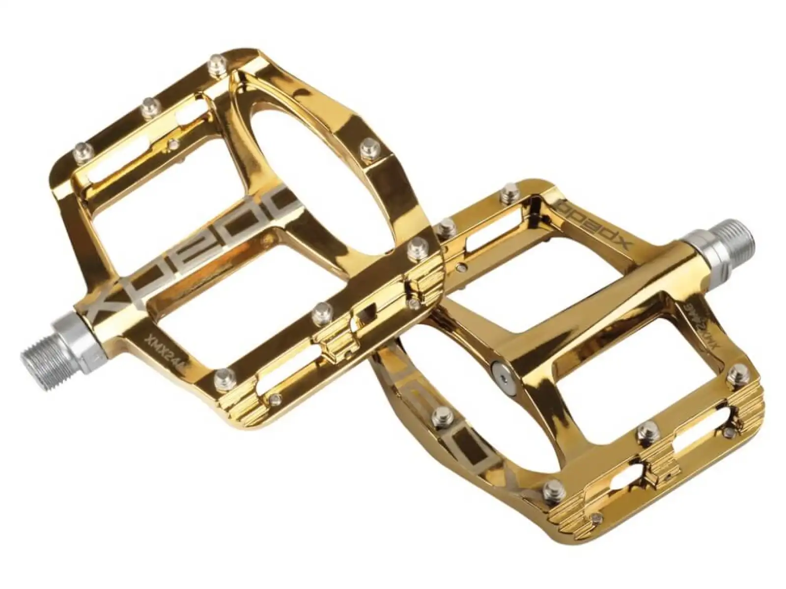 X-pedo Spry+ platformové pedále gold slick