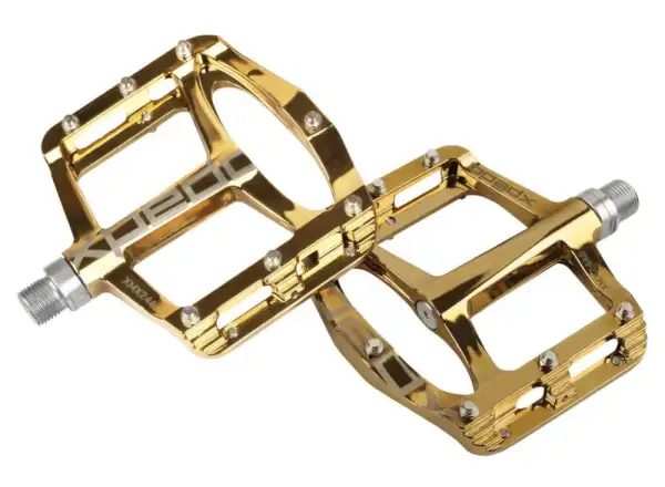 X-pedo Spry+ platformové pedále gold slick