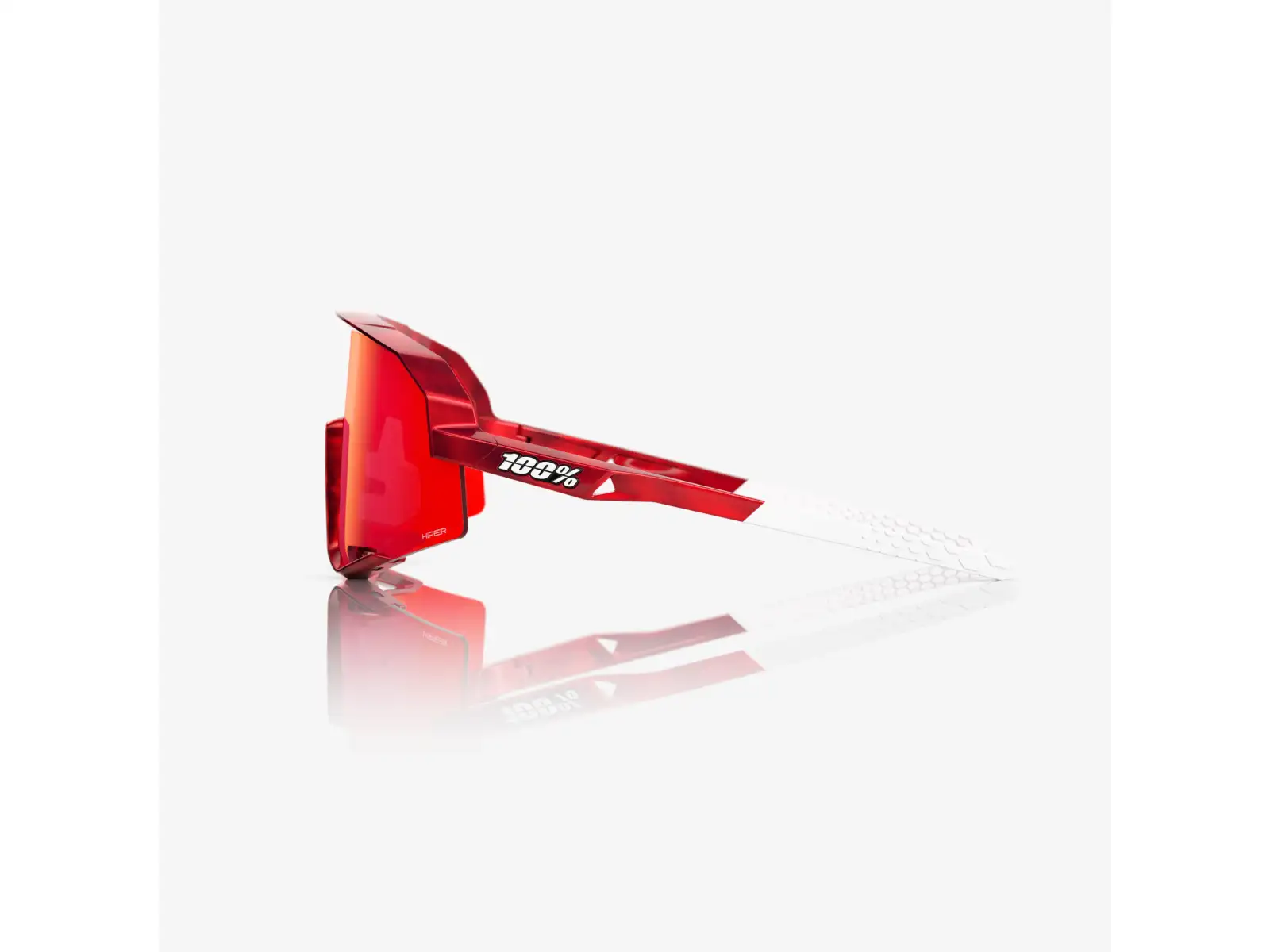 100% Slendale Pidcock Le cyklistické okuliare Gloss Red Holographic HiPER Red Mirror Lens