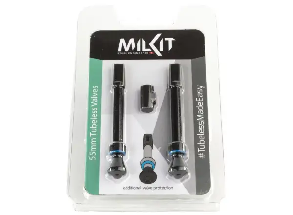 milKit bezdušové ventily 55 mm čierne