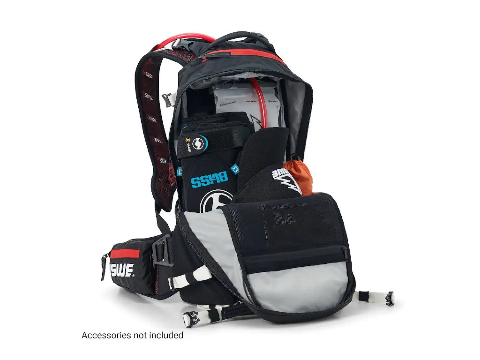 USWE Flow 16 batoh s chráničom chrbtice Black/Red 16 l