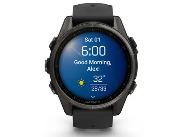 Garmin fenix 8 - 43 mm AMOLED Sapphire inteligentné hodinky Carbon titanium Black/Pebble grey