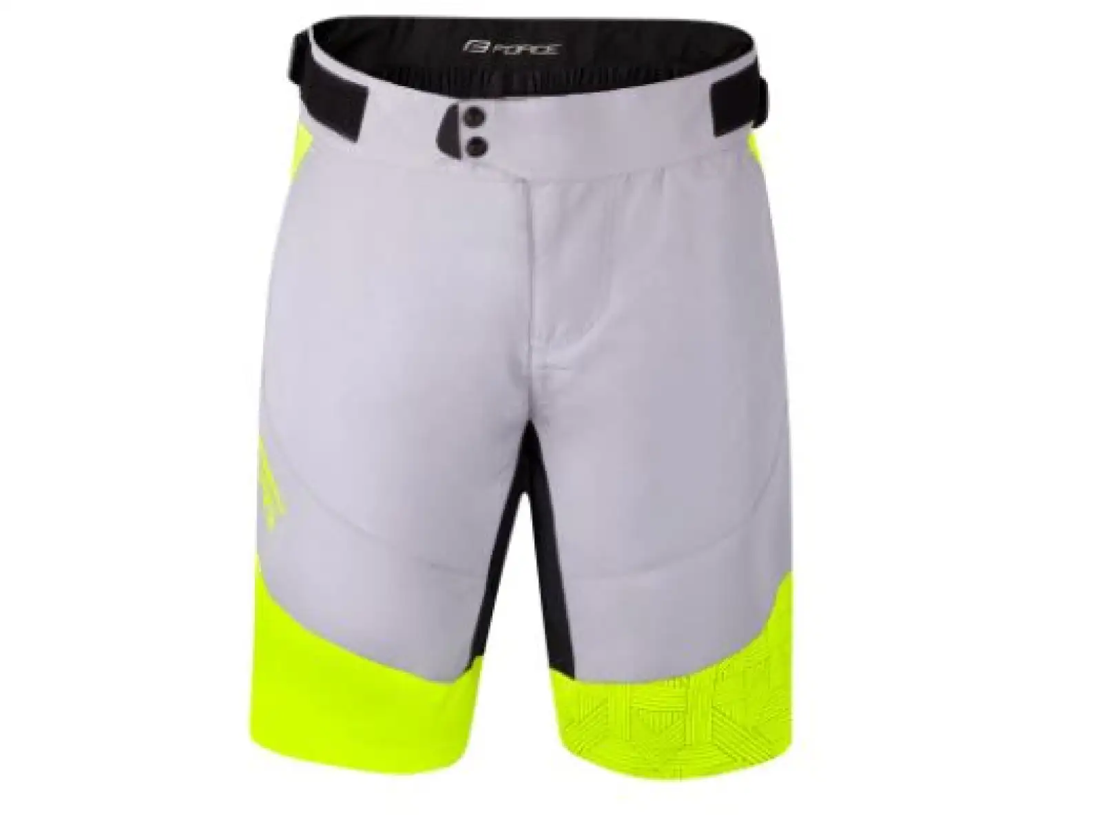 Force Storm pánske MTB kraťasy s vložkou šedá/Fluo