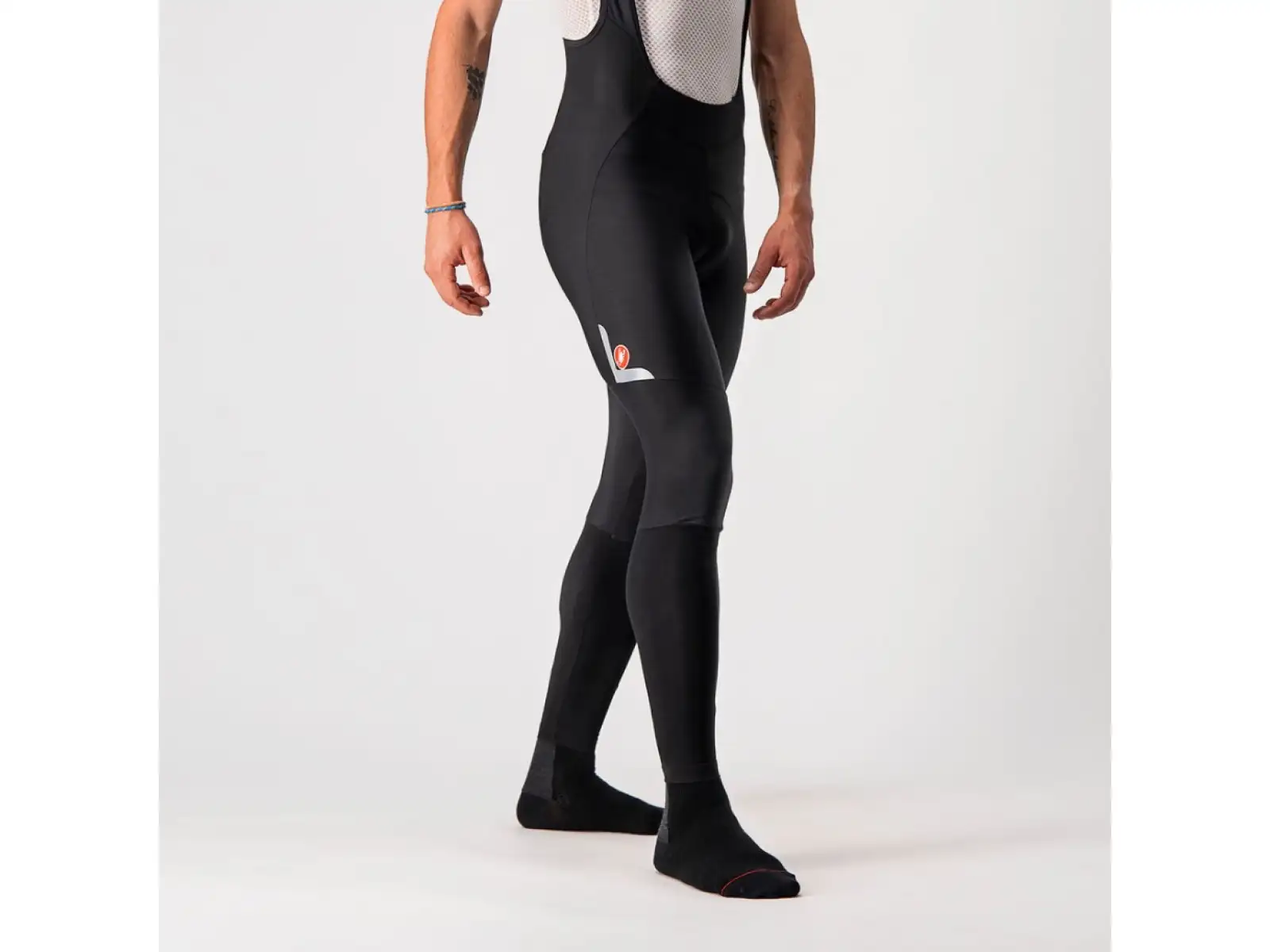 Castelli Velocissimo 5 pánske nohavice s trakmi black/silver reflex
