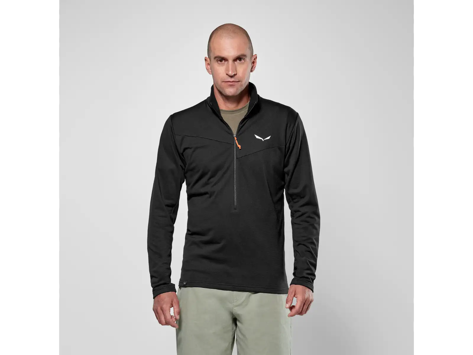 Salewa Puez Cammino Polarlite Half-Zip pánska mikina Black Out