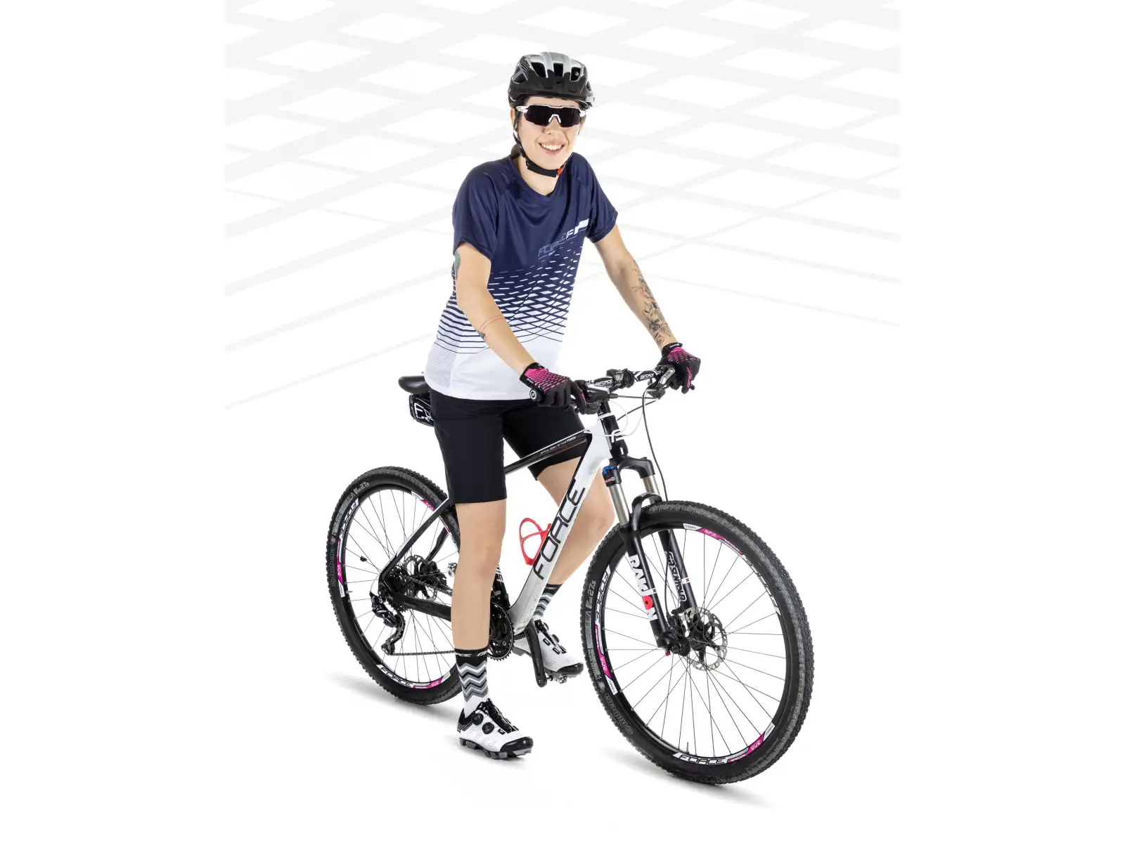 Force Angle MTB dámsky dres s krátkym rukávom White/Blue