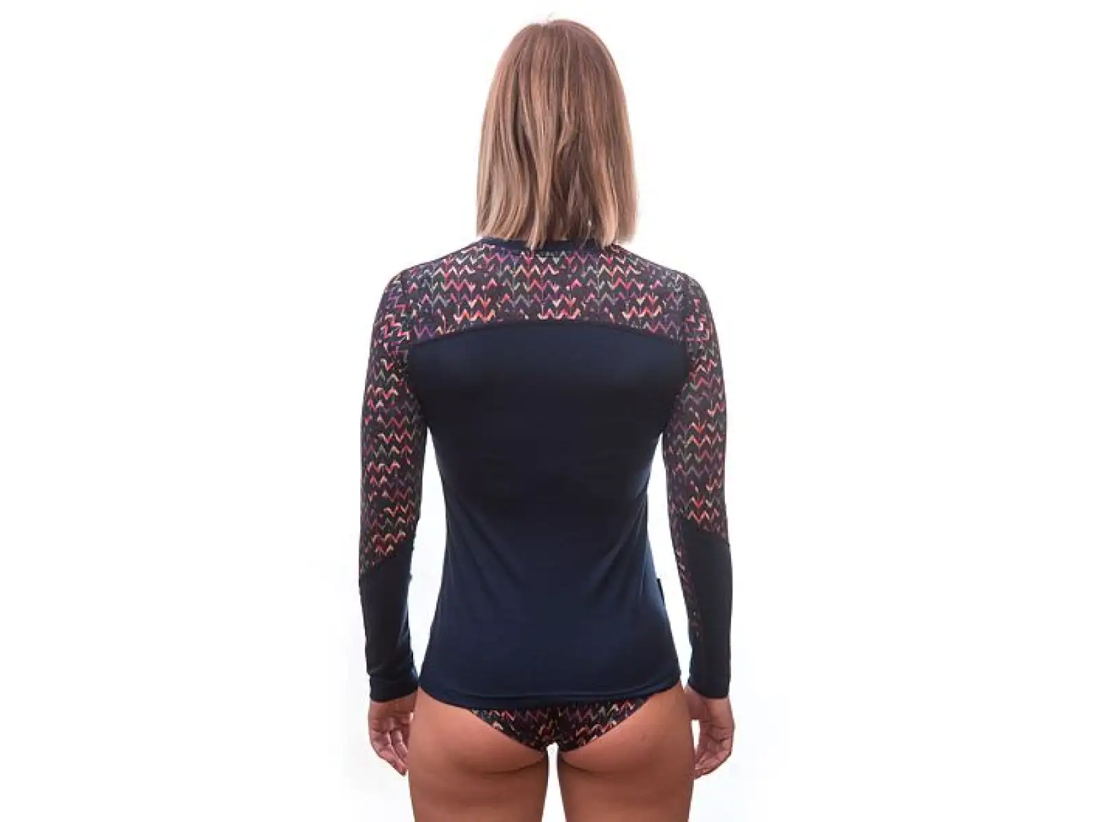Sensor Merino Impress dámske tričko dlhý rukáv Deep Blue/Origami