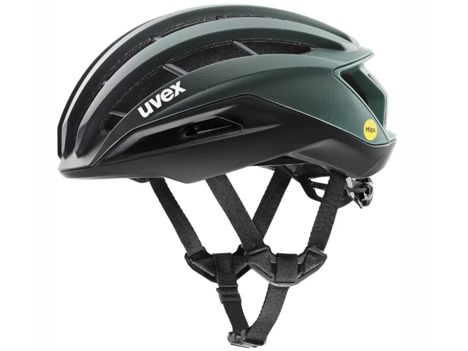 Uvex Surge Aero MIPS cestná prilba Black/Sage Green Matt