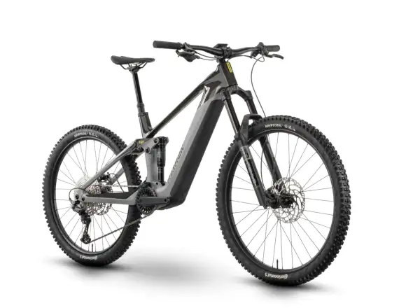 Raymon Tarok celoodpružený elektrobicykel Grey sparkle/Carbon/Citron