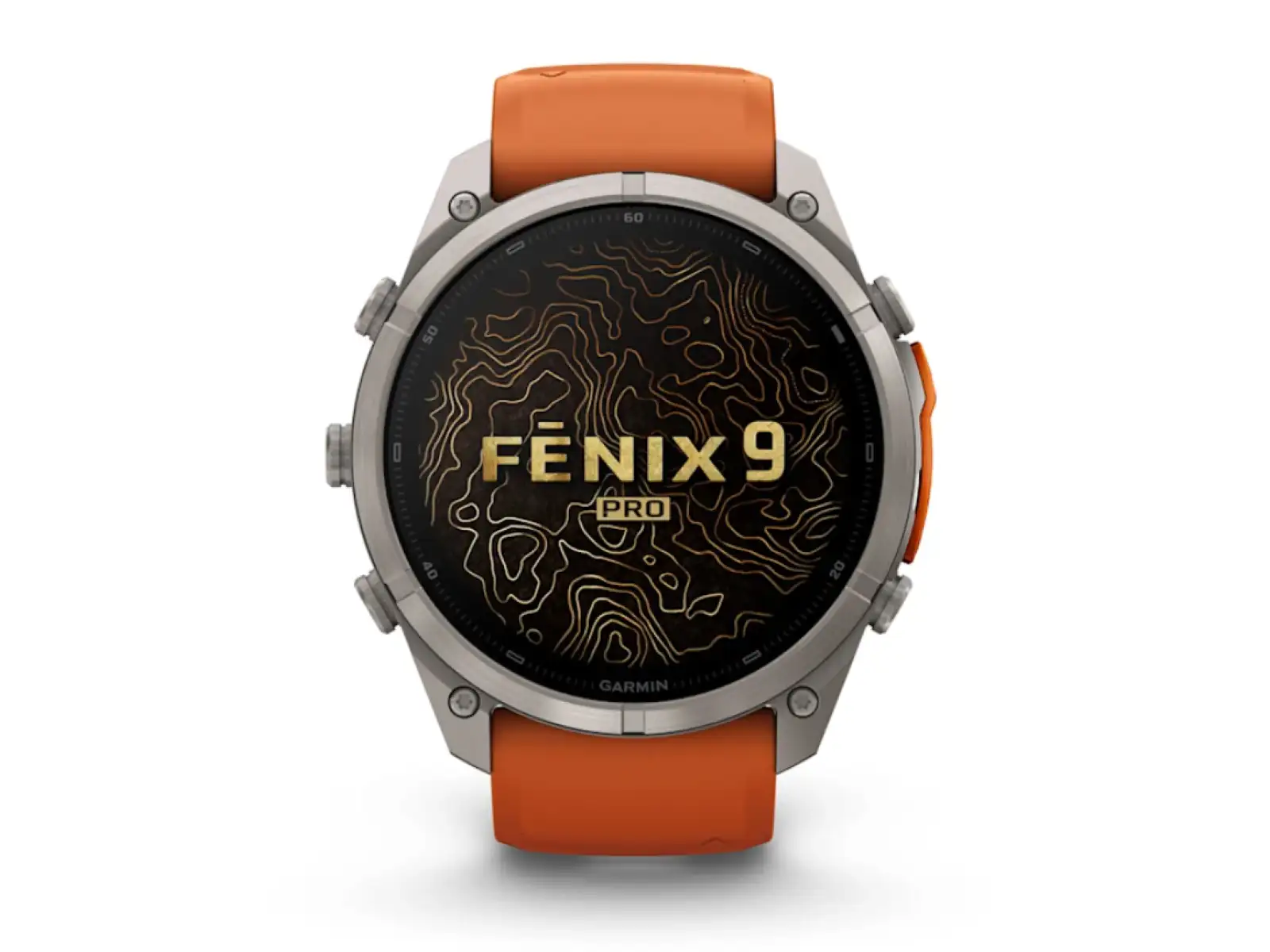 Garmin Fénix 9 Pro inReach 51 mm inteligentné hodinky Titanium Autumn orange/Spark orange