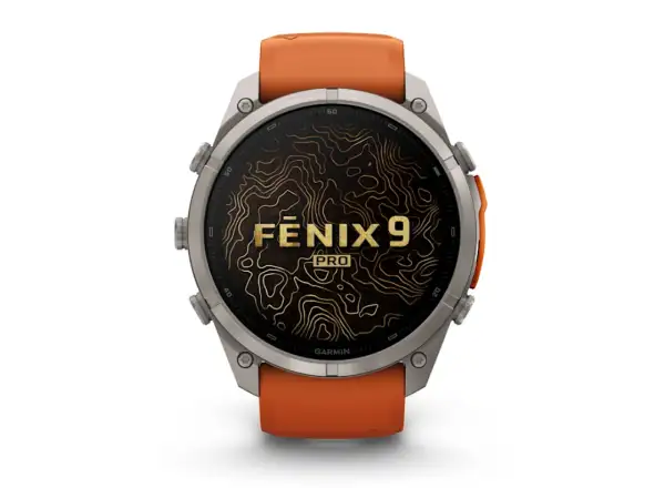 Garmin Fénix 9 Pro inReach 51 mm inteligentné hodinky Titanium Autumn orange/Spark orange