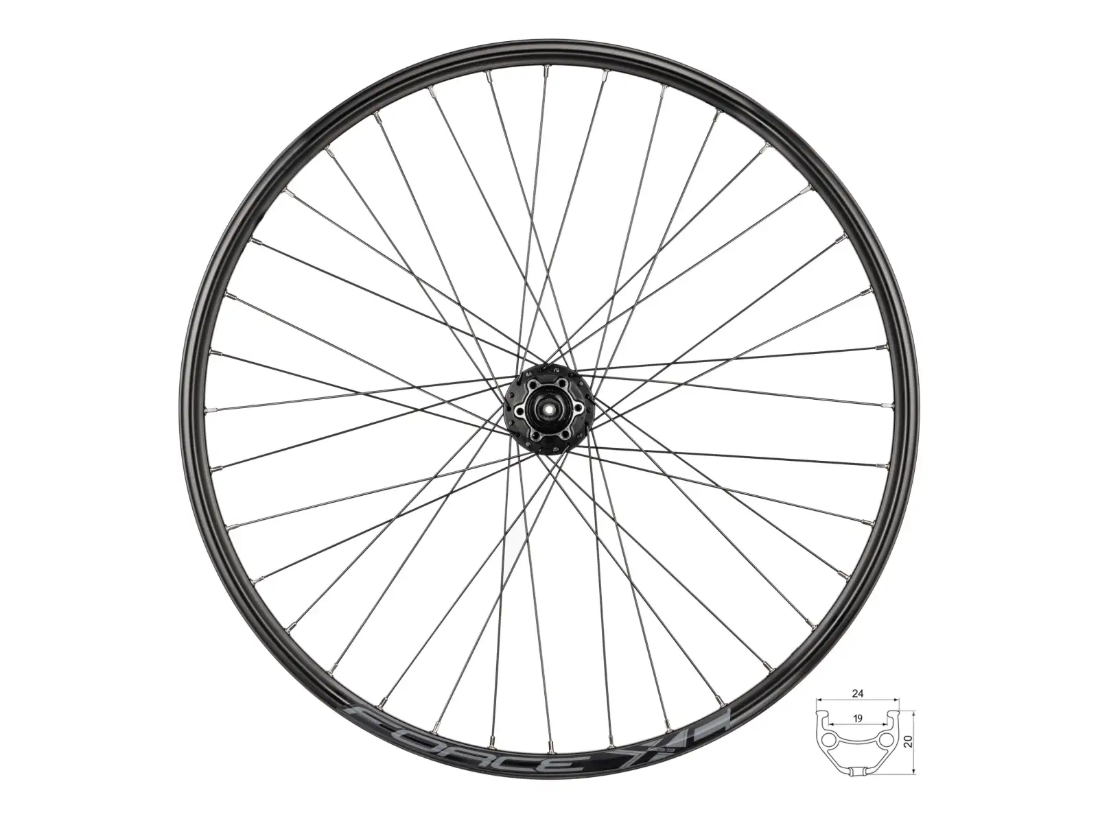 Force XC Disc 26" zadné vypletené koleso FH-M475 36 dier