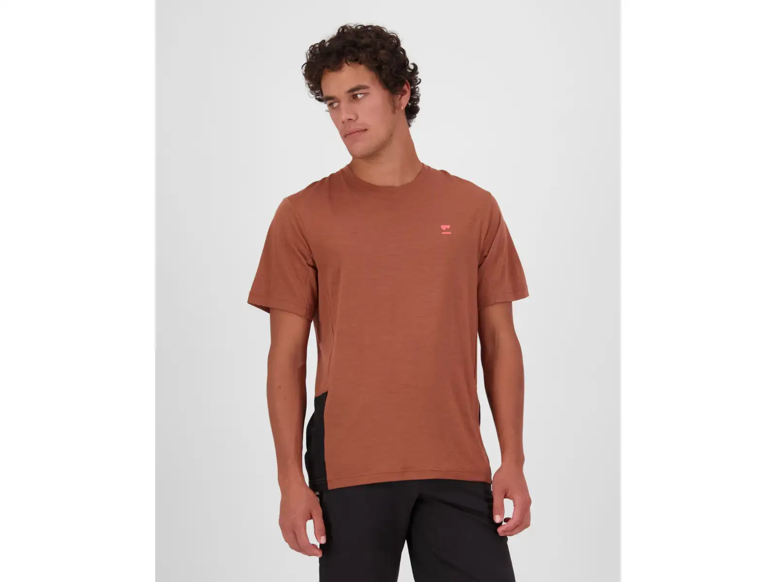 Mons Royale Tarn Merino pánske tričko krátky rukáv Cinnamon / Black