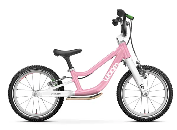 Woom GO 1 Plus detské odrážadlo 14" farba Powder Pink