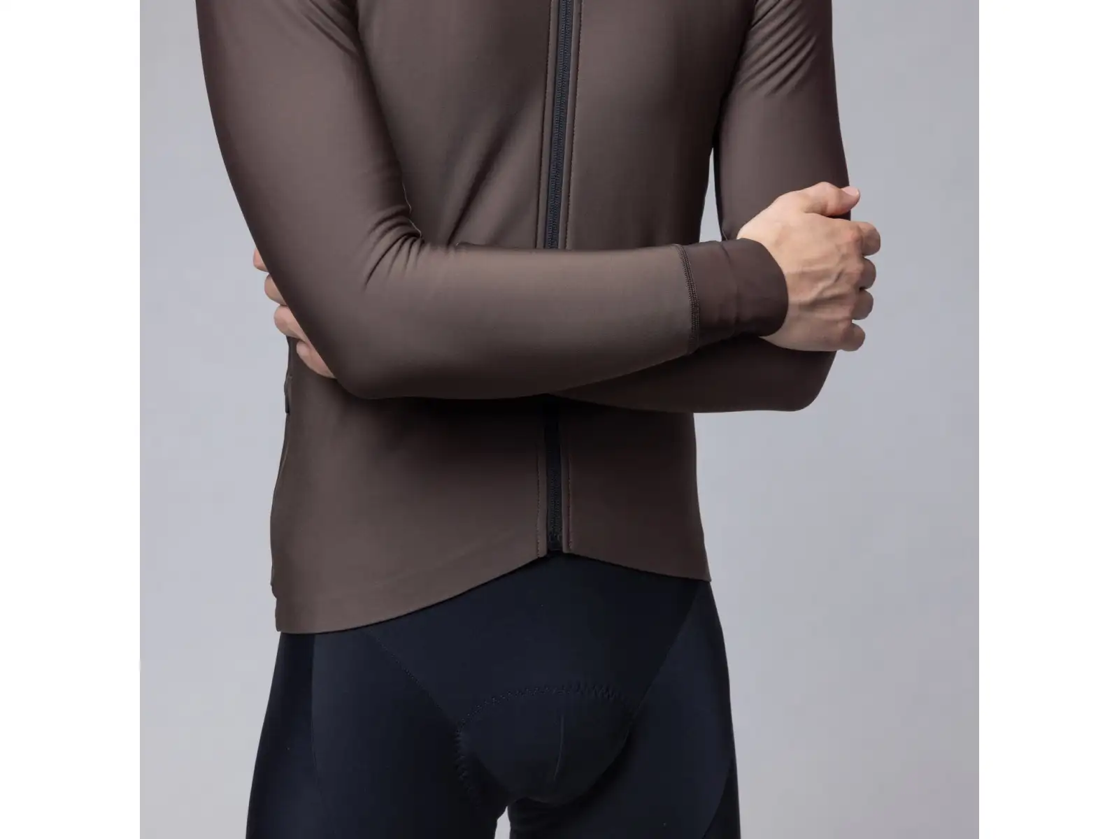 Alé Klimatik K-Idro pánsky zateplený cyklistický dres Coffee