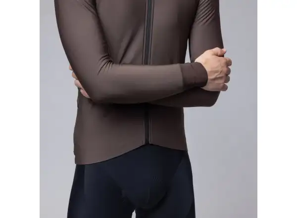 Alé Klimatik K-Idro pánsky zateplený cyklistický dres Coffee