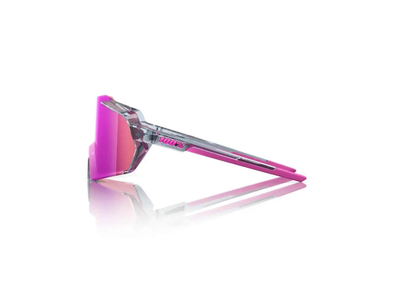 100% Korbin okuliare Polished Translucent Grey/Purple Multilayer Mirror