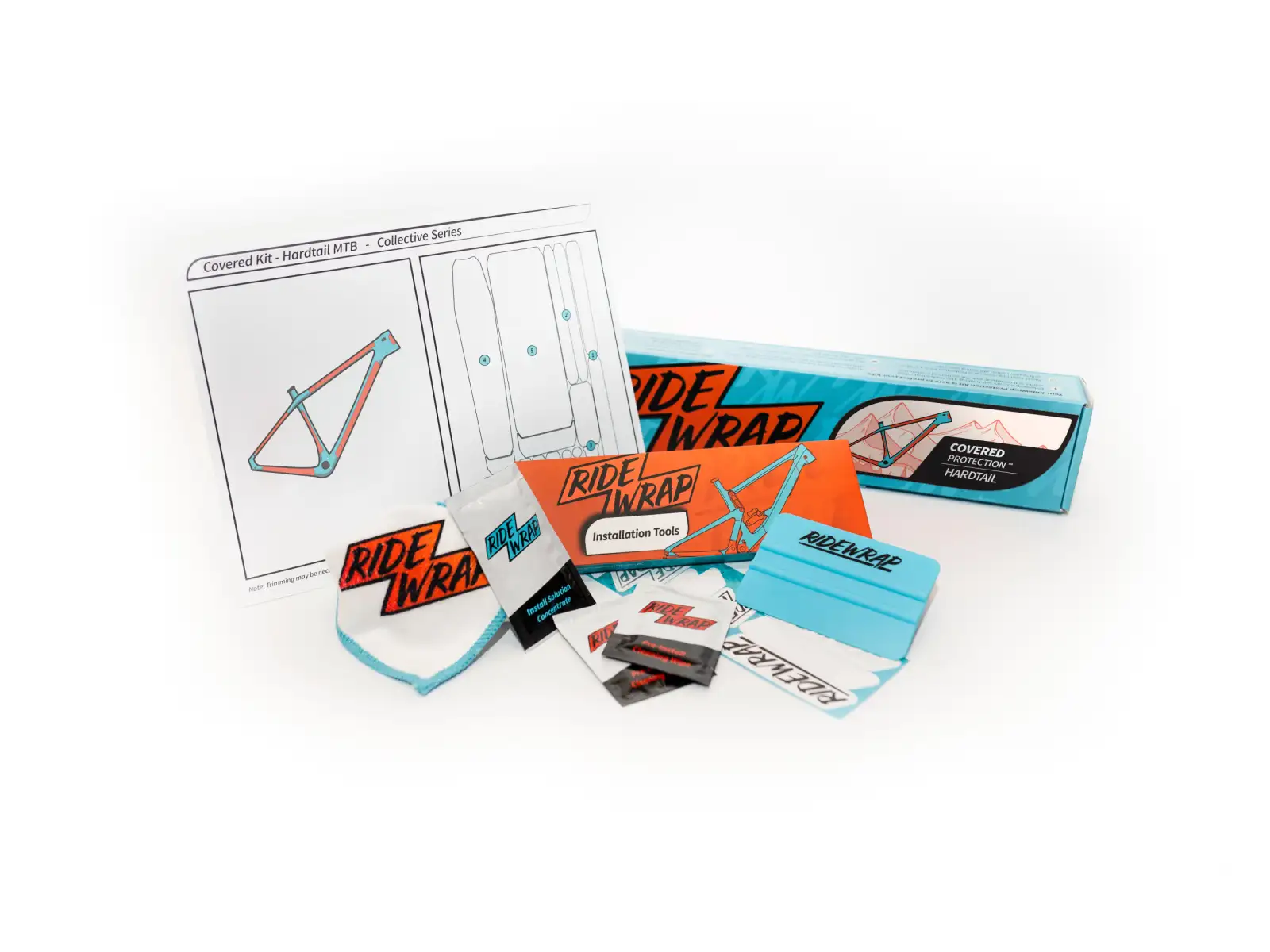 RideWrap set ochranných fólií na rám 60 % pokrytie pre pevné horské bicykle