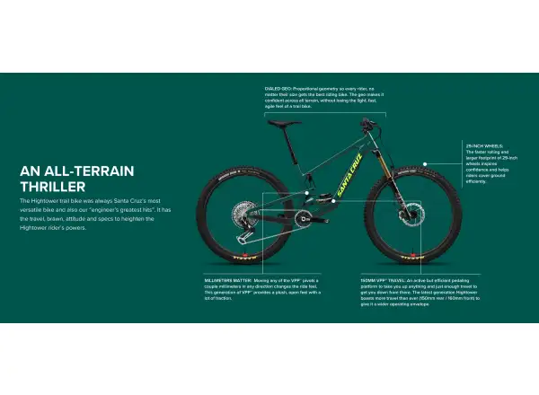 Santa Cruz Hightower 3 C R 29" horský bicykel Gloss Ocean Blue