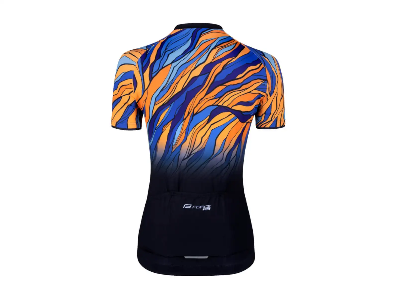 Force Life Lady dámsky dres krátky rukáv čierna/modrá/oranžová