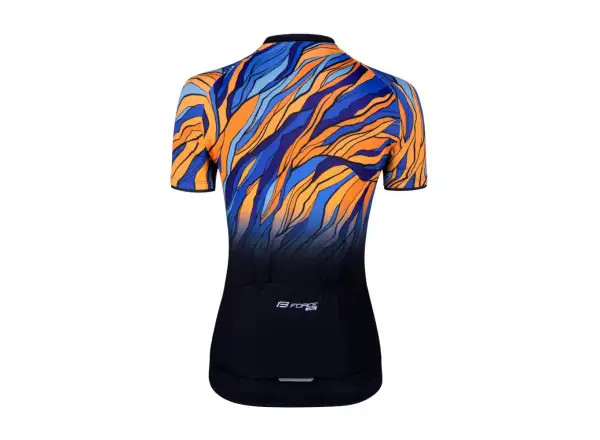 Force Life Lady dámsky dres krátky rukáv čierna/modrá/oranžová