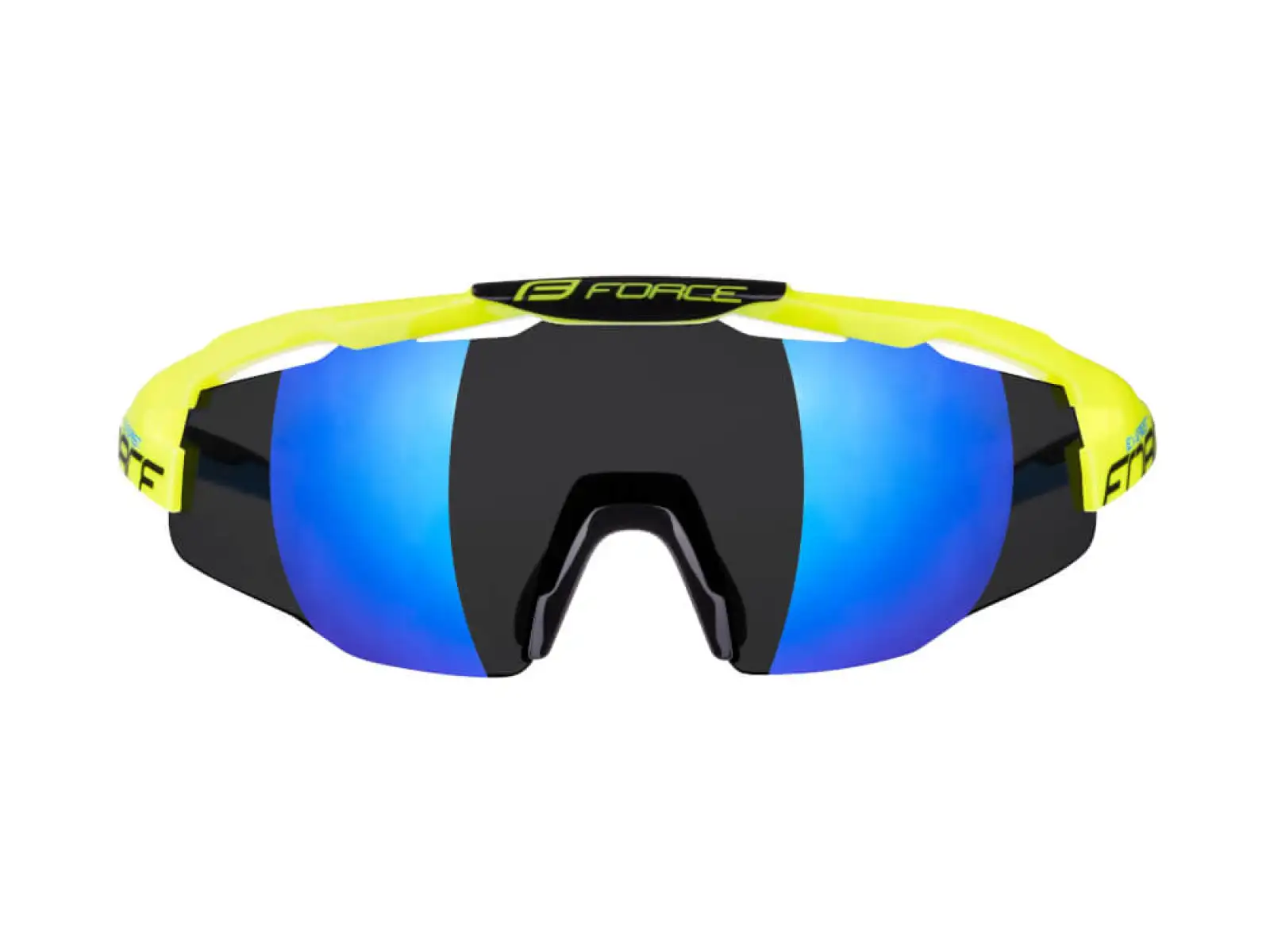 Force Everest cyklistické okuliare fluo/modré zrkadlové sklá