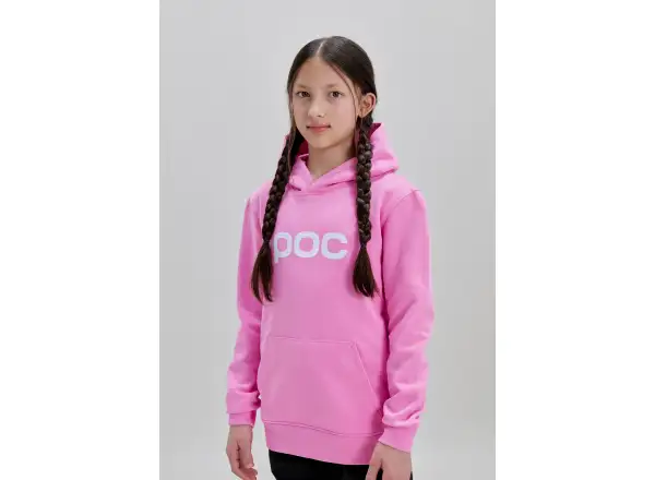POC Hood Jr detská mikina s kapucňou Thulite Pink/Hydrogen White