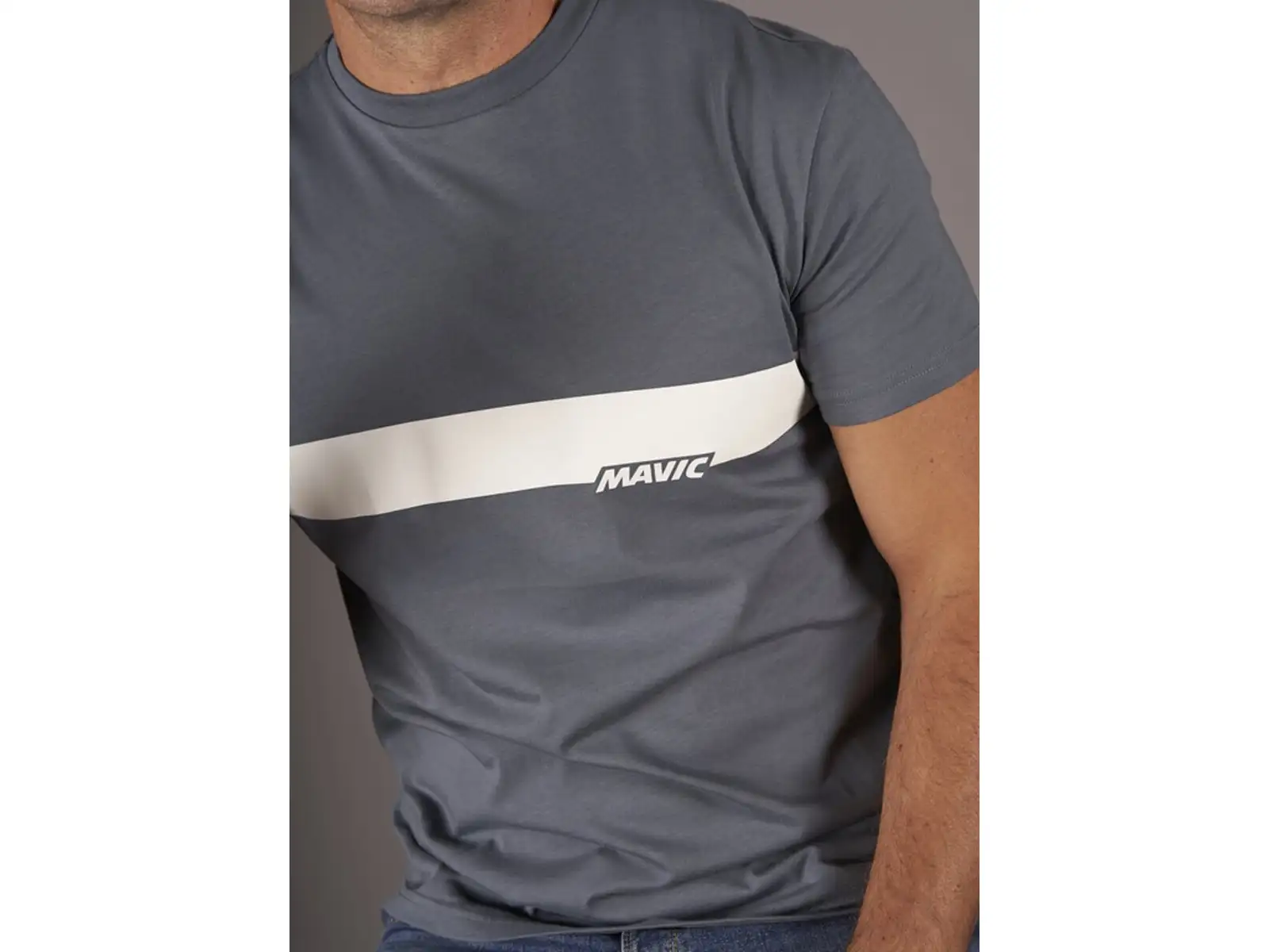 Mavic Corporate Stripe pánske tričko krátky rukáv Orion Blue/Off White