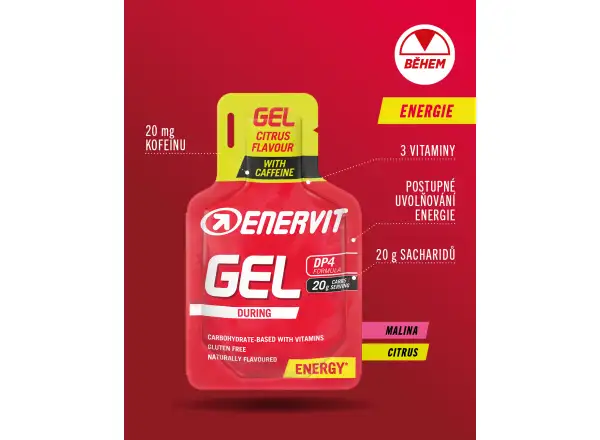 Enervit Gél s kofeínom 25 ml malina