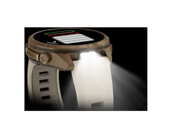 Garmin Fénix 9 Pro inReach 43 mm inteligentné hodinky Autumn Gold Titanium Cream/French Gray
