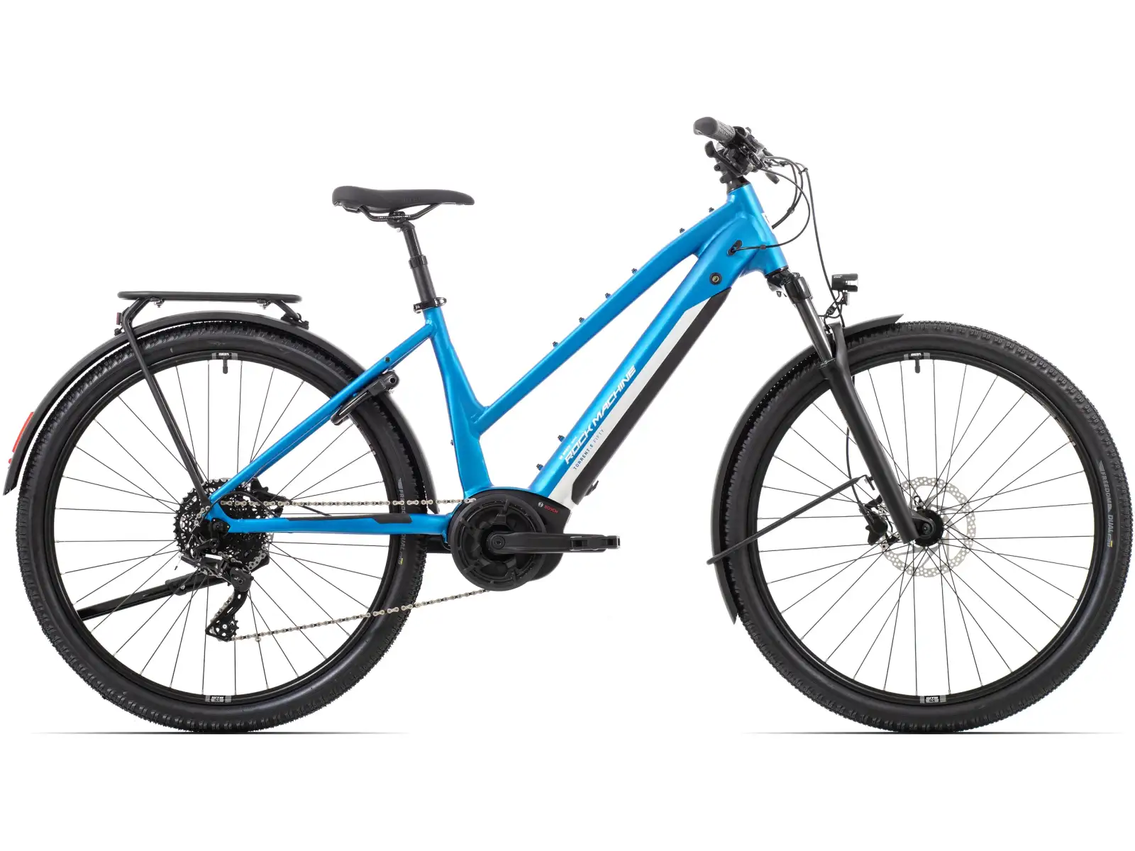 Rock Machine Torrent e50-29 B Touring Easy Entry trekingový elektrobicykel Matte Blue/Silver