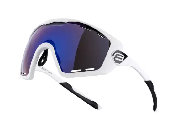 Force Ombro Plus cyklistické okuliare biele/modré sklá