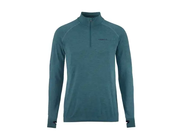Craft Core Dry Active Comfort Zip pánske tričko dlhý rukáv zelená