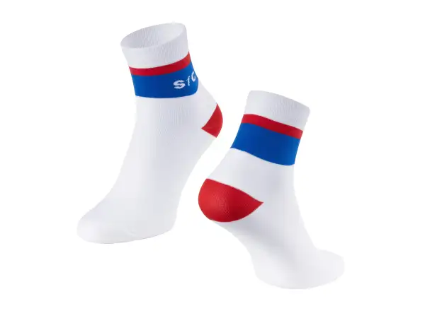 Force Stripe krátke ponožky biela/modrá