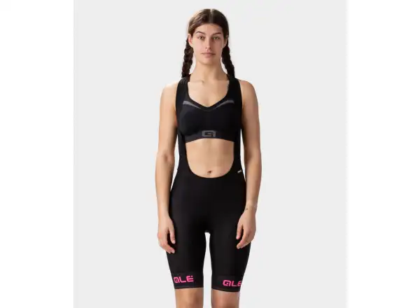 Alé PR-R Sella Plus Lady dámske kraťasy s trakmi a vložkou Fluo Pink
