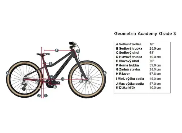 Academy Grade 3 detský bicykel 16" červená