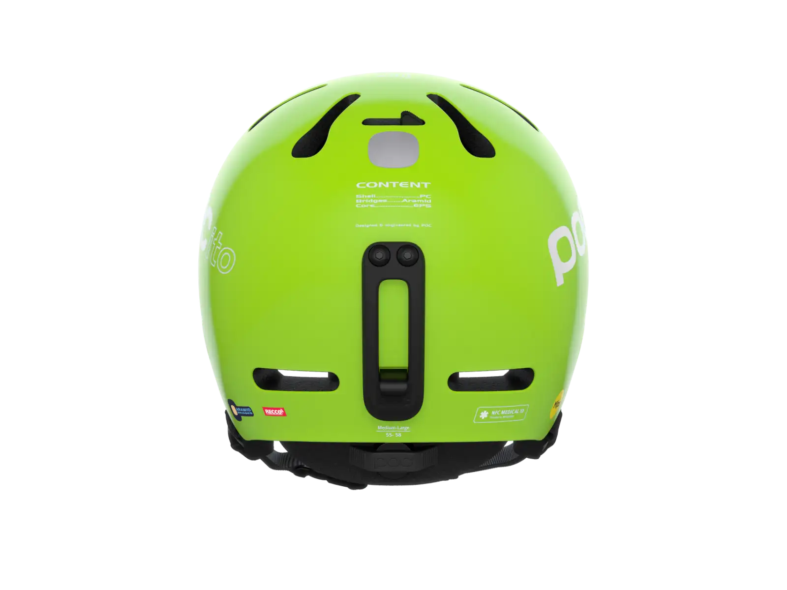 POC POCito Fornix MIPS detská lyžiarska prilba Fluorescent Yellow/Green
