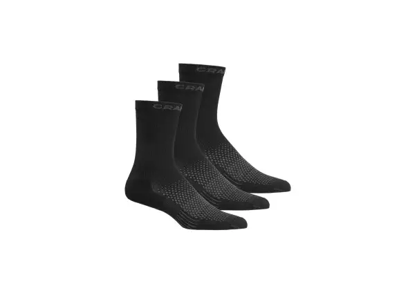 Craft Core Dry High 3-pack ponožky čierna