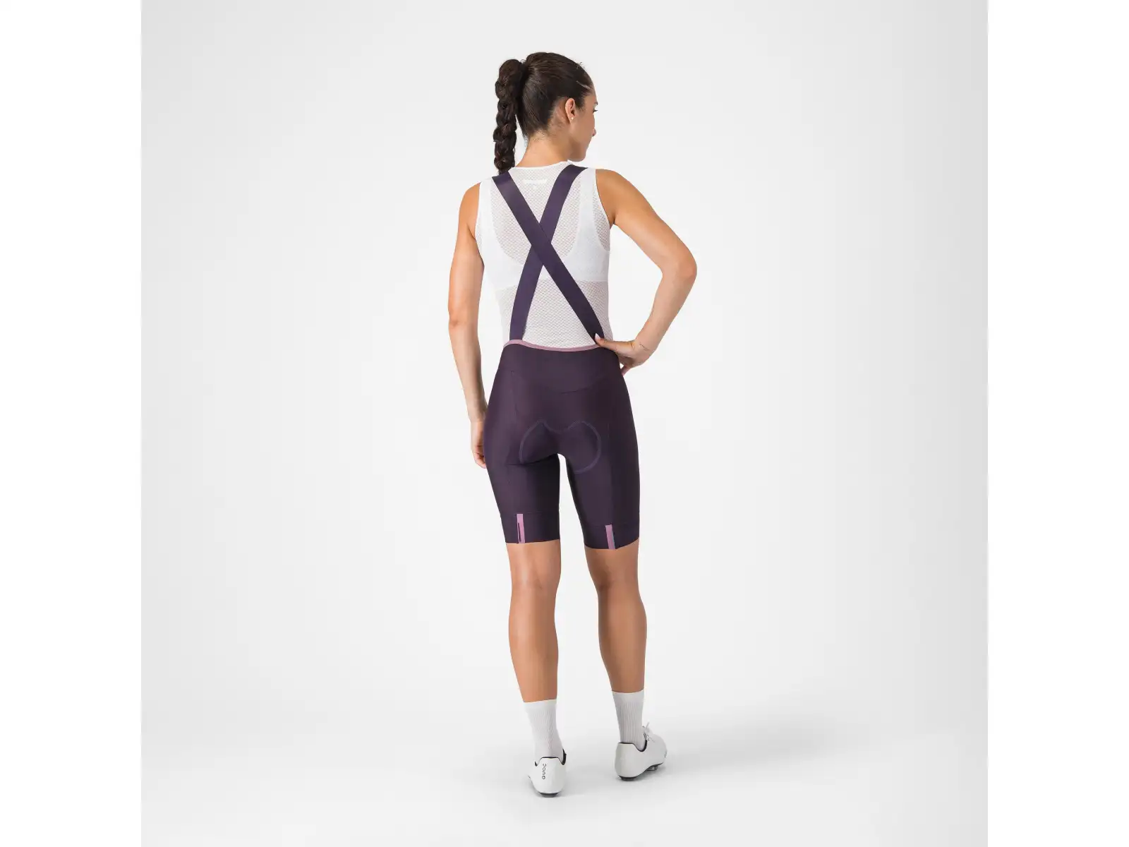 Castelli Prima 2 DT dámske kraťasy s vložkou a trakmi Dark Night Shade/Deep Purple