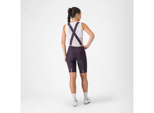 Castelli Prima 2 DT dámske kraťasy s vložkou a trakmi Dark Night Shade/Deep Purple