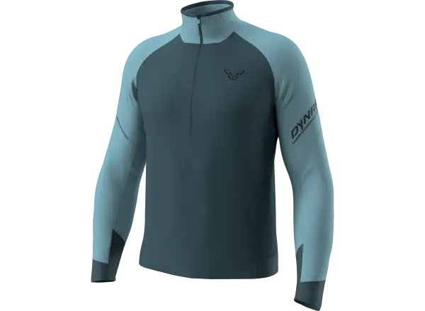 Dynafit Aalpine Zip pánske bežecké tričko dlhý rukáv Smoke blue/0720