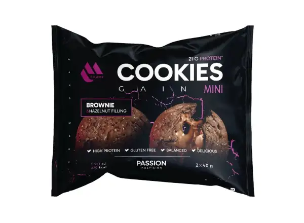 Passion MPower Cookie Gain Mini 2x40g Brownie lieskovooriešková náplň