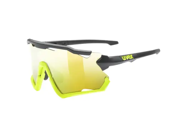 Uvex Sportstyle 228 okuliare Black Lime Mat / Mirror Yellow (Cat. 3)