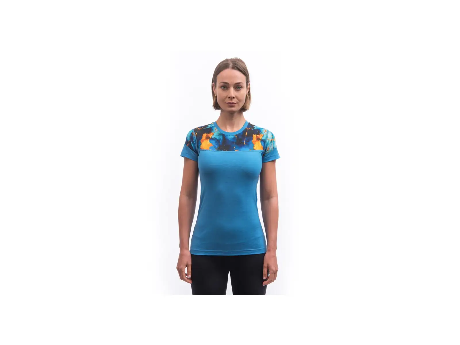 Sensor Merino Impress dámske tričko krátky rukáv modrá/Universe