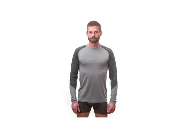 Sensor Merino Impress pánske tričko dlhý rukáv šedá/Maori