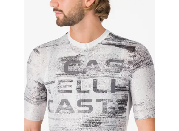 Castelli Stratus Logo pánsky dres krátky rukáv White/Smoky Gray