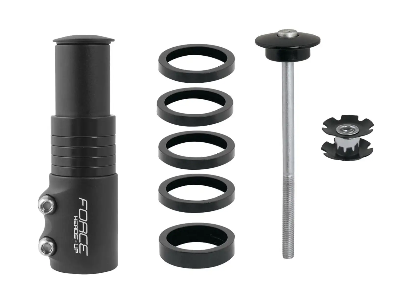 Force nadstavec vidlice 1 1/8" Al, matná čierna