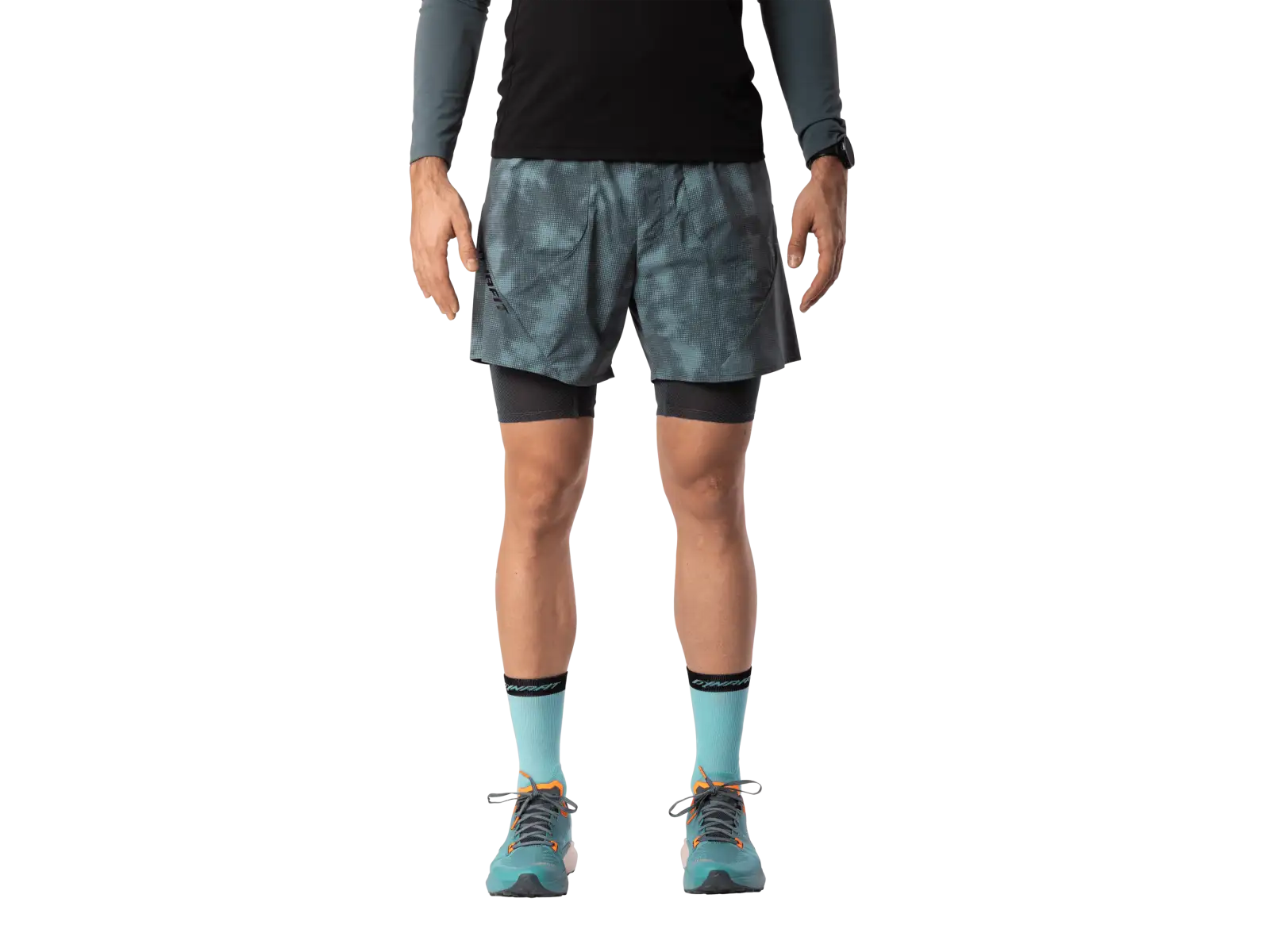 Dynafit Trail Reflective 2v1 pánske bežecké kraťasy Cinder